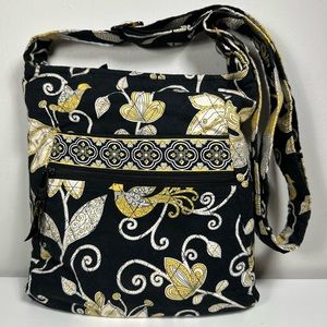 Vera Bradley Yellow Bird Hipster Large Adjustable Strap Crossbody Bag Floral